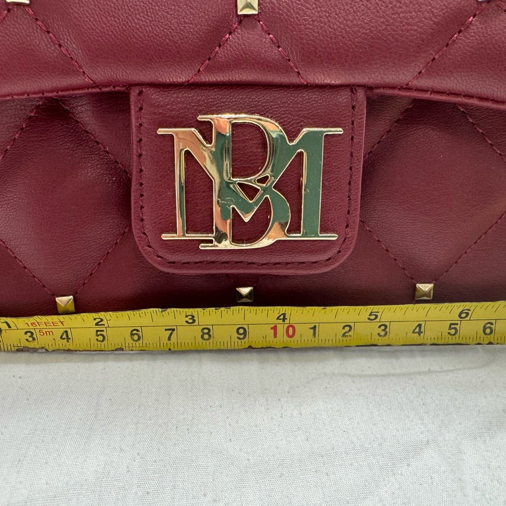 Badgley Mischka Wine Red Pearl Handle Mini Clutch Convertible Crossbody Bag NWT - Picture 4 of 8